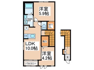 仮）泉佐野市下瓦屋新築アパートの物件間取画像